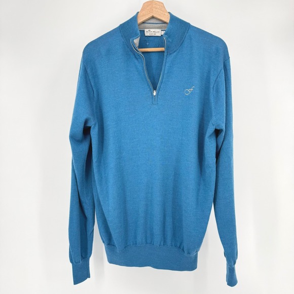 Peter Millar Other - Peter Millar Quarter Zip Sweater Mens Large Blue Crown Soft Knit Pullover READ